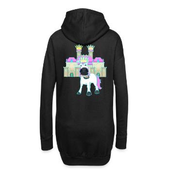 Château Licorne Roi Conte de fées Royaume Enfant Bébé - Sweat-shirt à capuche long Femme - noir - Dos
