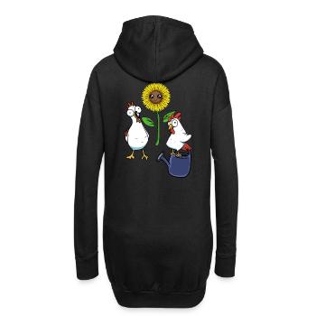 poulets, jardinier amateur, jardinage, jardinage, fleur - Sweat-shirt à capuche long Femme - noir - Dos