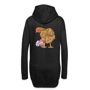 poulet, volaille, volaille, oeufs, oeuf, Pâques, oeuf de Pâques - Sweat-shirt à capuche long Femme - noir - Dos