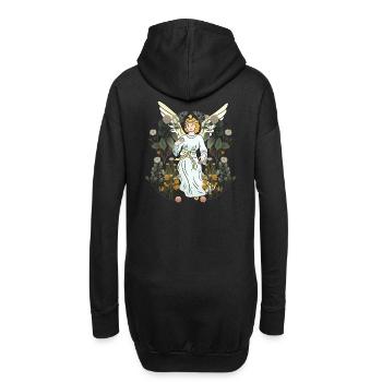 Frühling Natur Engel Blumen Blüten Flora Botanik - Hoodie-Kleid - Schwarz - Hinten