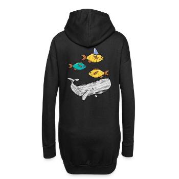 poisson, poisson, requin, mammifères marins, animaux marins, océan - Sweat-shirt à capuche long Femme - noir - Dos