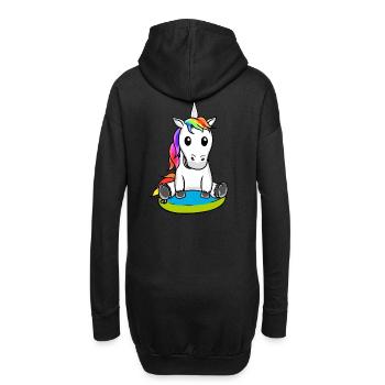 Einhorn Fabelwesen Schwimmreifen Schwimmer Kind - Hoodie-Kleid - Schwarz - Hinten