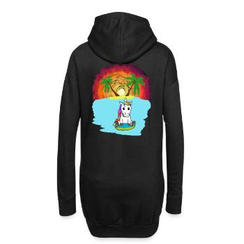Licorne Mers du Sud Vacances Océan Île Détresse Mer Lac - Sweat-shirt à capuche long Femme - noir - Dos