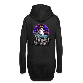 Hase Totenkopf Horror Halloween Dark Fantasy - Hoodie-Kleid - Schwarz - Hinten
