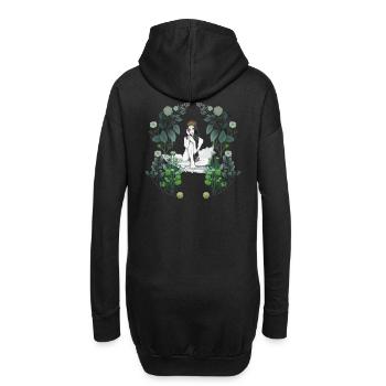 Fille Femme Printemps Floral Fantaisie Coquille D’oeuf - Sweat-shirt à capuche long Femme - noir - Dos