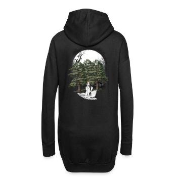 Mädchen Wald Fee Elfe Fantasy Märchenfigur Ei - Hoodie-Kleid - Schwarz - Hinten