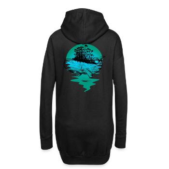baleine, poisson, océan, mammifères marins - Sweat-shirt à capuche long Femme - noir - Dos
