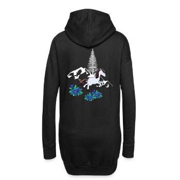 Pferd Natur Gebirge Wildpferd Pony - Hoodie-Kleid - Schwarz - Hinten