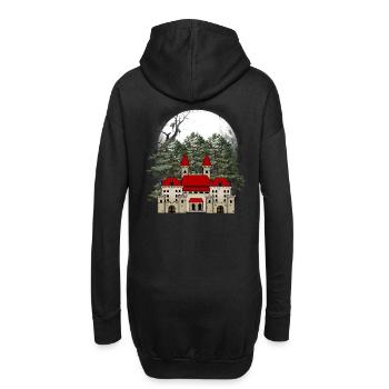 Burg Märchen Schloss Festung Mittelalter König - Hoodie-Kleid - Schwarz - Hinten