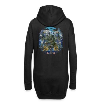 Flora Botanik Natur Wildnis Wald Frühling Klima - Hoodie-Kleid - Schwarz - Hinten