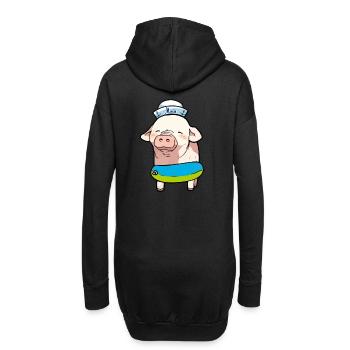 Matrose Seemann Ferkel Schwein Kapitän Ahoi Sau - Hoodie-Kleid - Schwarz - Hinten