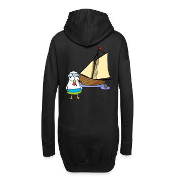 Hühner Matrosen Boot Meer See Segelboot Ahoi Kind - Hoodie-Kleid - Schwarz - Hinten