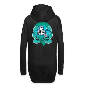 Baleine, Licorne, Marin, Marin Maritime, Marin - Sweat-shirt à capuche long Femme - noir - Dos