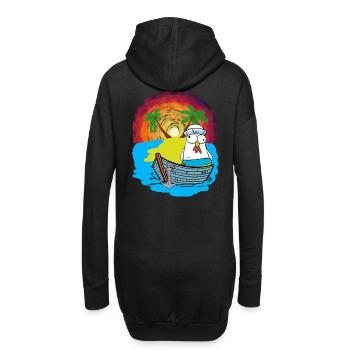 Hühner Matrosen Boot Strand Schwimmring Ahoi - Hoodie-Kleid - Schwarz - Hinten