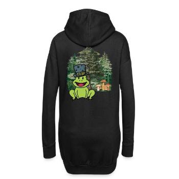 Habitant de la forêt, crapaud, chapeau, grenouille, animaux de la forêt, enfant - Sweat-shirt à capuche long Femme - noir - Dos