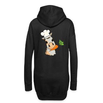 Pony Koch Rübe Hobbykoch Kind Baby Kochkunst - Hoodie-Kleid - Schwarz - Hinten