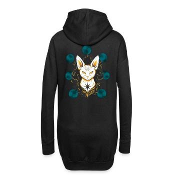 Chat, Planète, Espace, Chats, Planètes Fantastiques - Sweat-shirt à capuche long Femme - noir - Dos