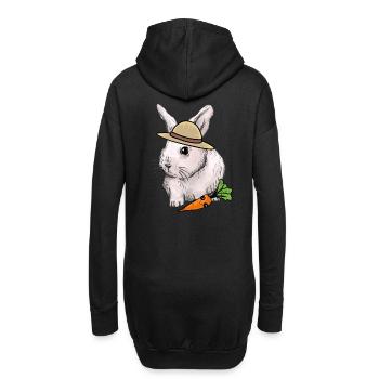Kaninchen Hase Osterhase Kinder Haustiere Baby - Hoodie-Kleid - Schwarz - Hinten