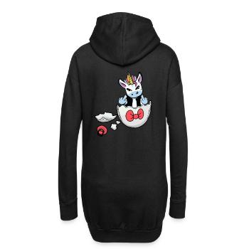 Licorne Naissance Grossesse Enceinte Bébé Oeuf - Sweat-shirt à capuche long Femme - noir - Dos