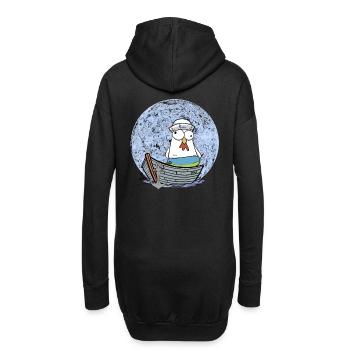 Poulet marin bateau marin maritime Ahoy Moin - Sweat-shirt à capuche long Femme - noir - Dos