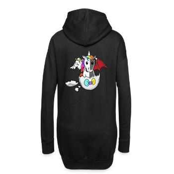 Bébé Licorne Naissance Coquille D’oeuf Bons Mauvais Oeufs - Sweat-shirt à capuche long Femme - noir - Dos