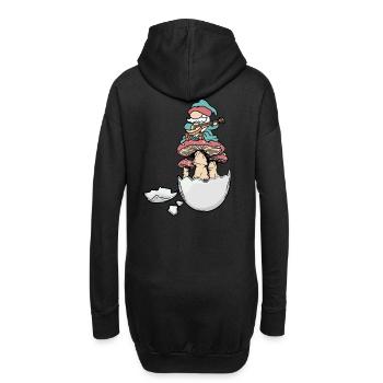 Coquille d’œuf nain Gnome Gnome Fantasy oeuf champignons - Sweat-shirt à capuche long Femme - noir - Dos