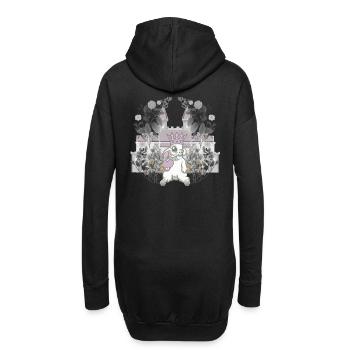 Hase König Herrscher Retro Vintage Märchenfigur - Hoodie-Kleid - Schwarz - Hinten
