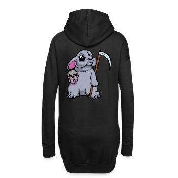 Satanisch Hase Sensenmann Tod Horror Halloween - Hoodie-Kleid - Schwarz - Hinten
