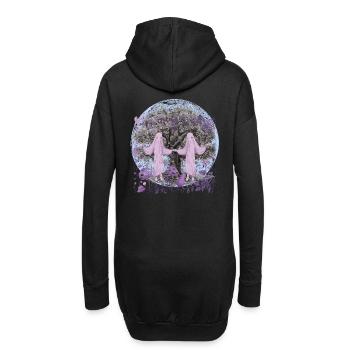 Printemps, Nature, Esprits, Danse, Fantaisie, Écologie, Flore - Sweat-shirt à capuche long Femme - noir - Dos