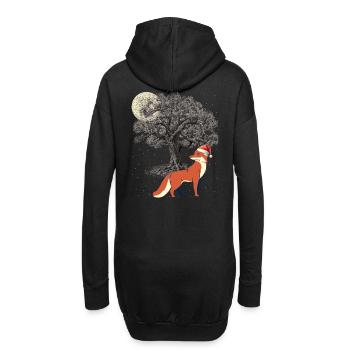 Renard des neiges d'hiver nature sauvage animaux de la forêt renards - Sweat-shirt à capuche long Femme - noir - Dos