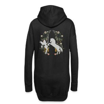 Fabelwesen Elfe Pferd Blumen Frühling Natur - Hoodie-Kleid - Schwarz - Hinten