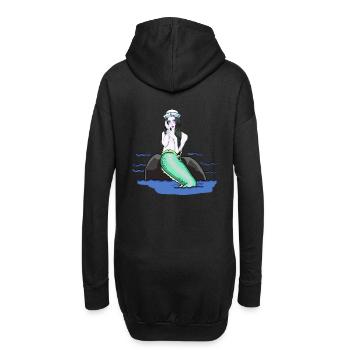 Fantasy mermaid mermaid sailor seafarer - Hoodie Dress - black - Back