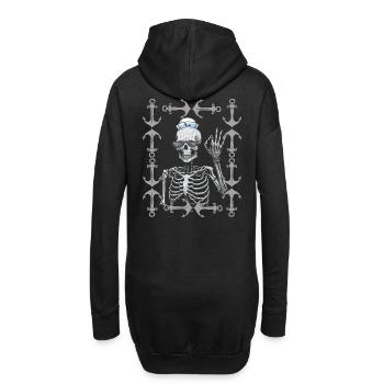 Sailor squelette ancre Maritime rétro Vintage des années 80 - Sweat-shirt à capuche long Femme - noir - Dos