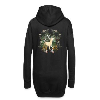 Spring, Nature, Deer, Forest Animals, Antlers, Sweden - Hoodie Dress - black - Back