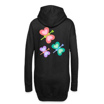 Printemps Coloré Insecte Papillons Enfant Bébé Années 80 - Sweat-shirt à capuche long Femme - noir - Dos