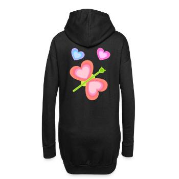 Bébé Tout-petit Printemps Papillon Coeurs Années 80 - Sweat-shirt à capuche long Femme - noir - Dos