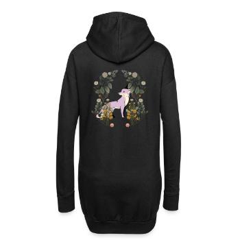 Renard Animal Sauvage Vintage Rétro Années 80 Animaux de la Forêt - Sweat-shirt à capuche long Femme - noir - Dos