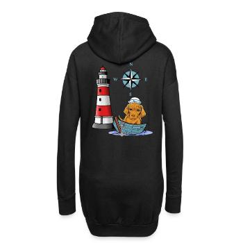 Chien des Maritimes Rose des vents boussole phare marin - Sweat-shirt à capuche long Femme - noir - Dos