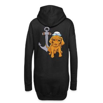 Maritime Seal Seafarer Sailor Sailor Anchor Dog - Hoodie Dress - black - Back