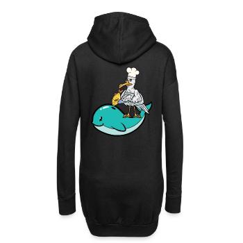 Möwe Koch Fisch Tarnung Hai Fische kochen - Hoodie-Kleid - Schwarz - Hinten