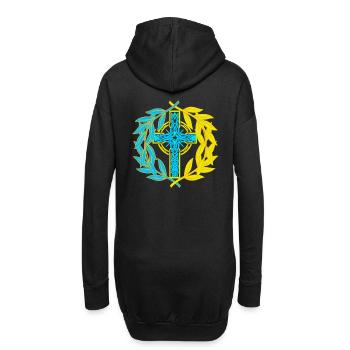 Ukraine Kreuz Kruzifix Kreuze - Hoodie-Kleid - Schwarz - Hinten