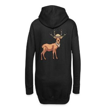 animal de la forêt cerf Suède Finlande Scandinavie - Sweat-shirt à capuche long Femme - noir - Dos