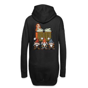 Guten Nacht Geschichte lesen Buch Zwerge Faultier - Hoodie-Kleid - Schwarz - Hinten