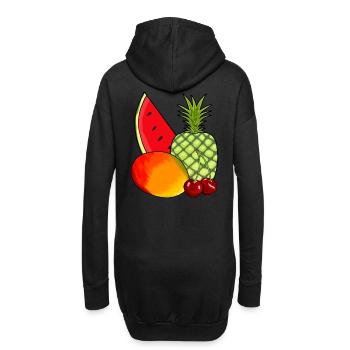 Mango Obs Früchte Ananas Vitamine Frucht Sommer - Hoodie-Kleid - Schwarz - Hinten