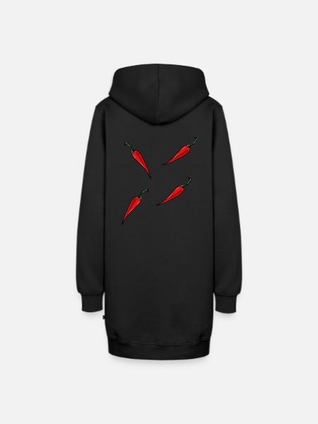 Paprika Chilli Gewürz - Hoodie-Kleid - Schwarz