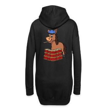 Trommler Esel Trommel Musikant Musik trommeln - Hoodie-Kleid - Schwarz - Hinten