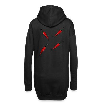Paprika Chilli Peperoni Gewürz - Hoodie-Kleid - Schwarz - Hinten