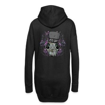 Vintage Retro Schädel Tier Fantasy Totenkopf Dark - Hoodie-Kleid - Schwarz - Hinten
