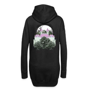 Château Vintage Château Fesutung Médiéval des années 80 - Sweat-shirt à capuche long Femme - noir - Dos