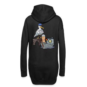 Mouette Maritime Oiseau Sailor Boat Peanut Ship - Sweat-shirt à capuche long Femme - noir - Dos